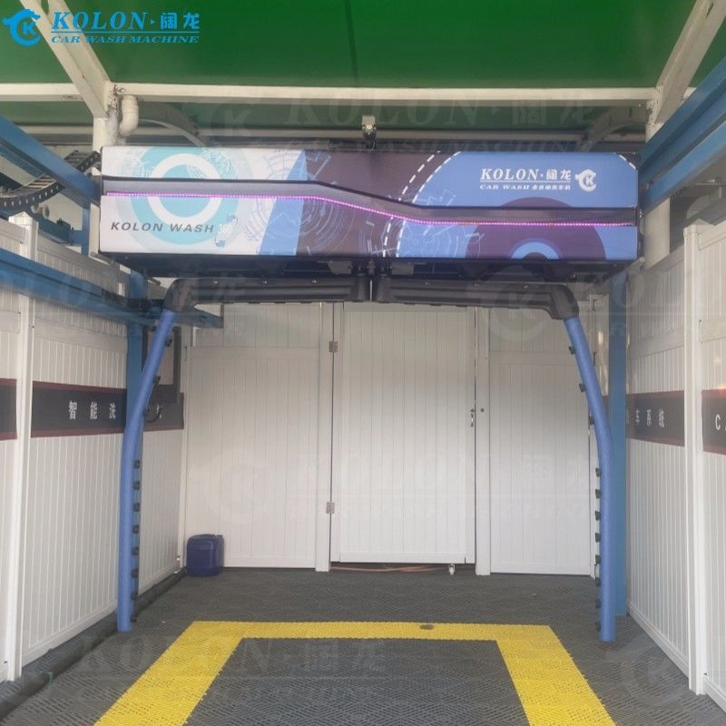 Otomatik fırçasız dokunmaz araba yıkama makinesi KL360-2 18.5kw Su pompası 12kw Hava kurutucu