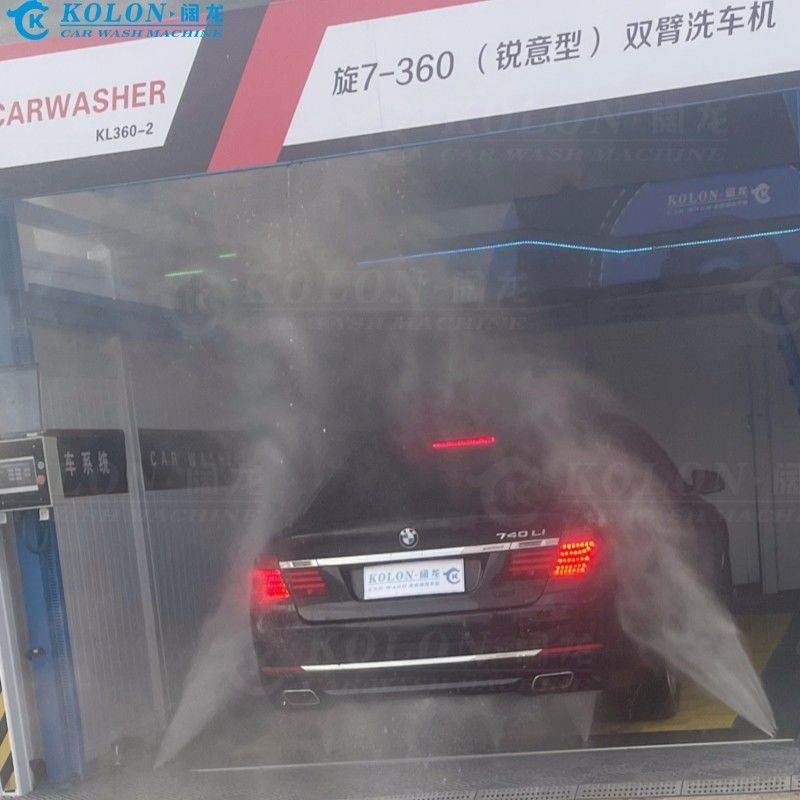 Otomatik fırçasız dokunmaz araba yıkama makinesi KL360-2 18.5kw Su pompası 12kw Hava kurutucu