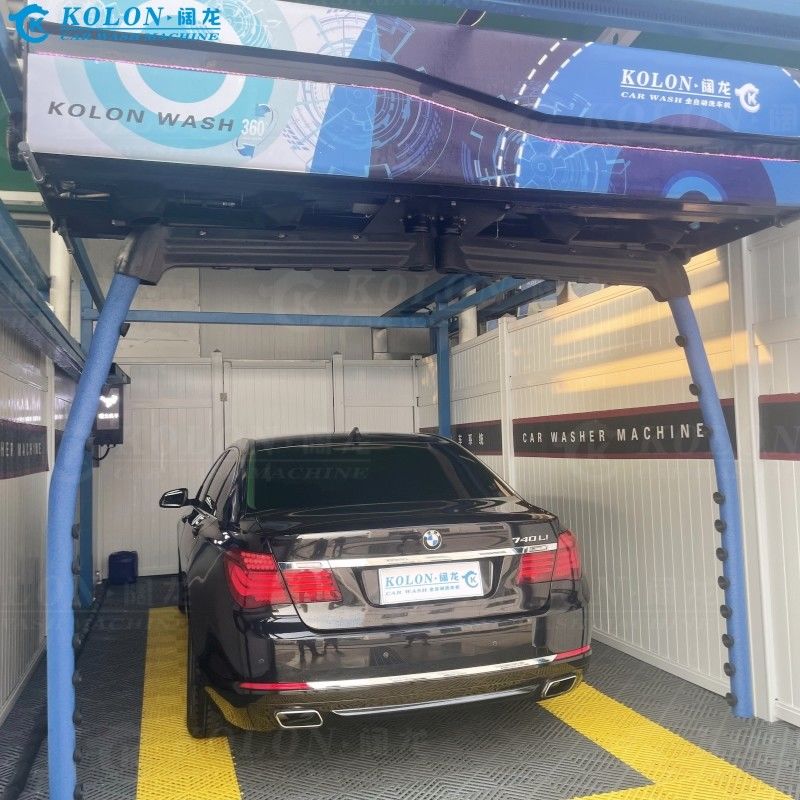 Otomatik fırçasız dokunmaz araba yıkama makinesi KL360-2 18.5kw Su pompası 12kw Hava kurutucu